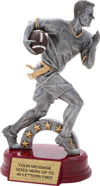 Flag Football Silver Resin on Piano Finish Base [SCRF-FLGFB]