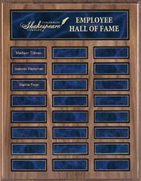 Walnut Veneer Perpetual Plaque with Magnetic Blue Plates [PPM1215-BLU]