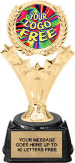 5 Star Wreath Custom Insert Trophy on Synthetic Regal Base [TXRGi-M499]