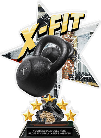 X-FIT Shattered Star Colorix Acrylic Trophy- 10 inch [TACR10-STR-XFIT-Q]