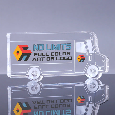 1 inch Thick Delivery Truck Acrylic Award - 9 inch Color [A1DTU9-FC-Q]