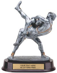 Wrestling Double Pewter Finish Resin Trophy [SGRDW]