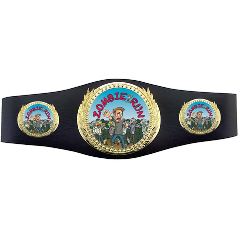 Zombie Run 40 inch Youth Triple Art Champion Award Belt [C3SAB3-ZMBRN]