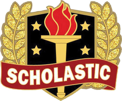 Wreath & Torch Scholastic Enamel Pin- Scholastic [PMEP-15]