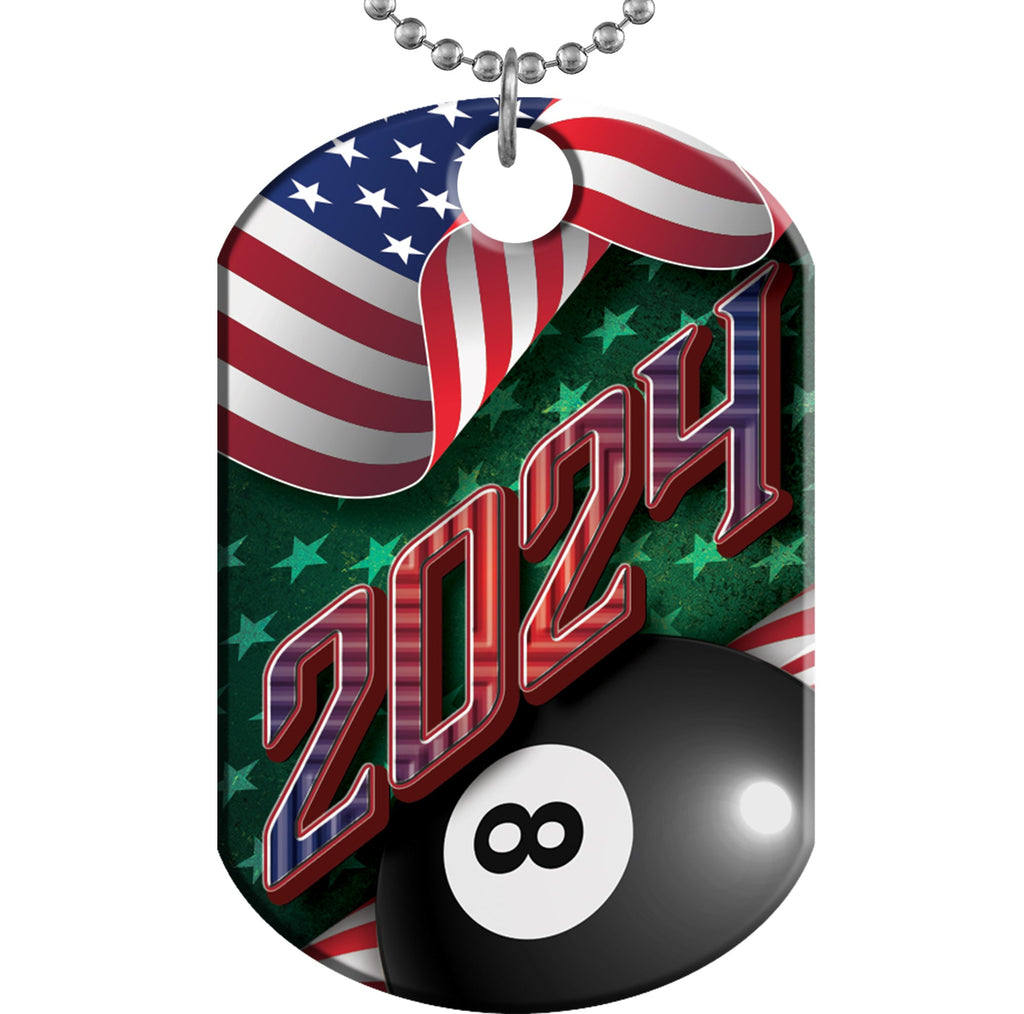 Billiards 2024 US Flag Monster Dog Tag [DTXL-FLG-BL-24]