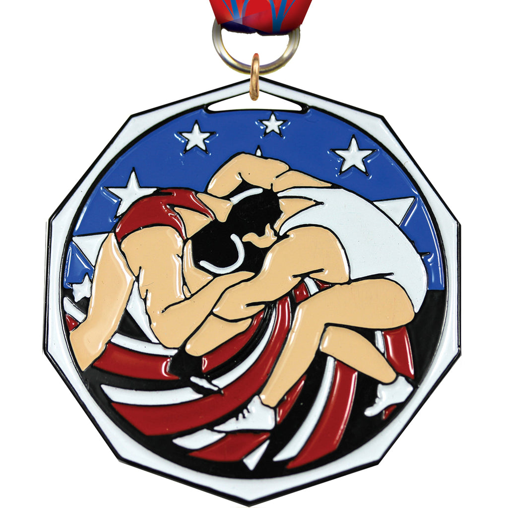 Wrestling Decagon Painted Medal [MDCM2-WS]