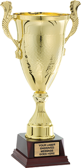 Gold Achievement Cups with Rosewood Piano Finish Base [C13C51-17]