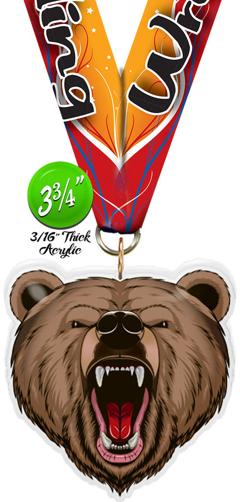 Bear Mascot Colorix-M Acrylic Medal [MACR375-BEAR-Q]