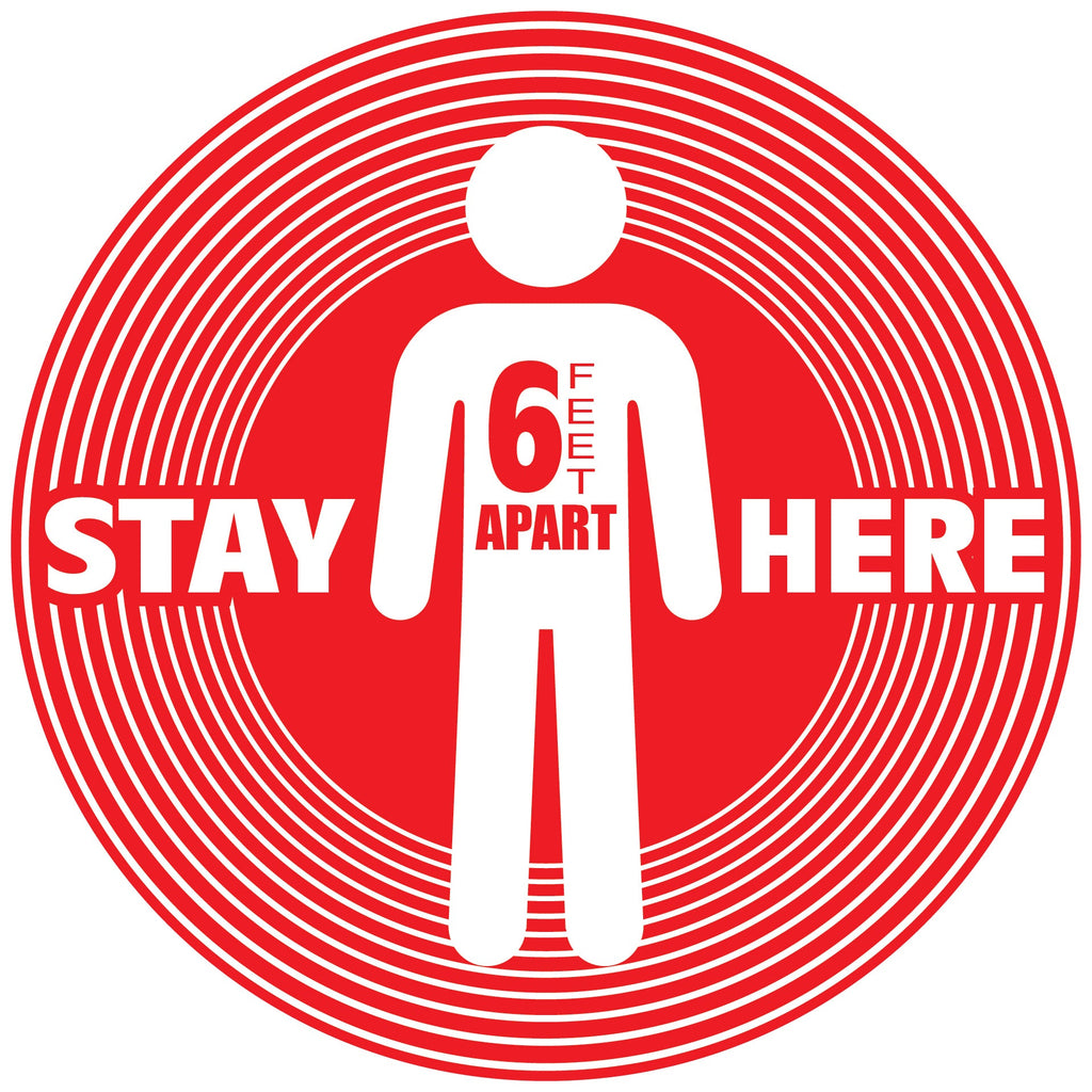 6 ft Apart Here Floor Decal - 17 inch [FD17-S6FAH]