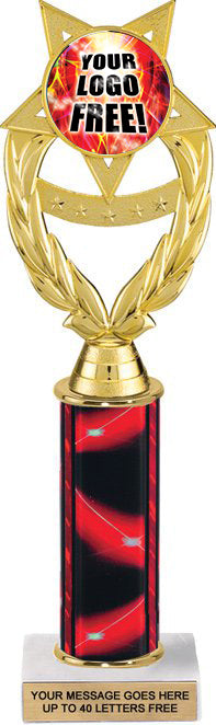 Wreath Victory Color Custom Insert Trophy w/ Column - 12.75 inch [TXi12-J97]