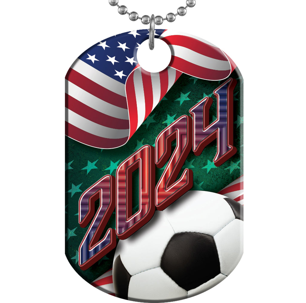 Soccer 2024 US Flag Monster Dog Tag [DTXL-FLG-SC-24]