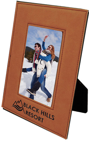 6.75 x 8.75 Rawhide Laserable Leatherette Picture Frame [PLLF46-446]