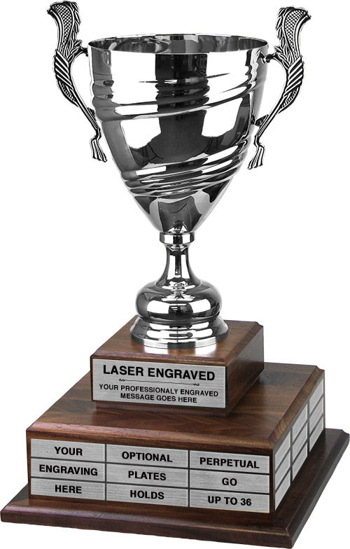 Silver Metal Cup Twin Tier Perpetual Trophy [TPP2L-2641]