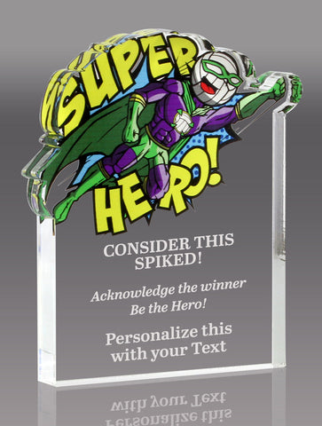 Volleyball Superhero Acrylic Award- Male 3x4 inch [ASH-VB-M-34-Q]