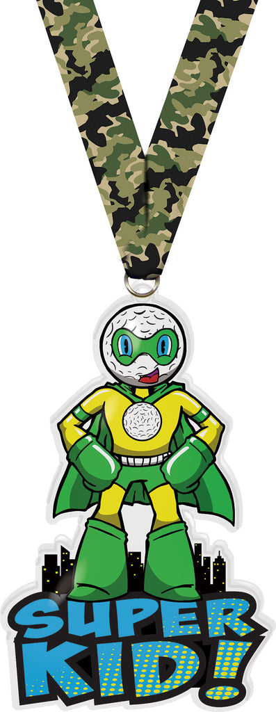 Exclusive Golf Super Kid Acrylic Medal- 6 inch [MACR6-SHKD-GLM-Q]