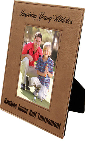 6.75 x 8.75 Dark Brown Laserable Leatherette Picture Frame [PLLF46-246]