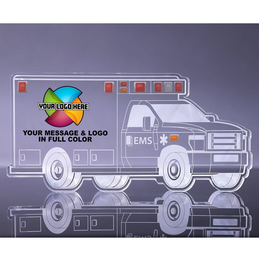 1 inch Thick Ambulance Acrylic Award - 13 inch Color [A1AMB13-FC-Q]