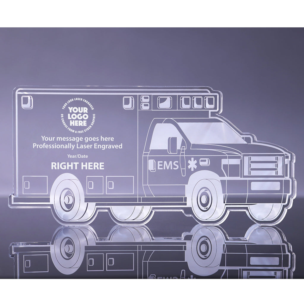 1 inch Thick Ambulance Acrylic Award - 9 inch [A1AMB9-Q]