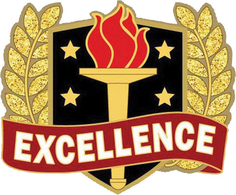 Wreath & Torch Scholastic Enamel Pin- Excellence [PMEP-6]