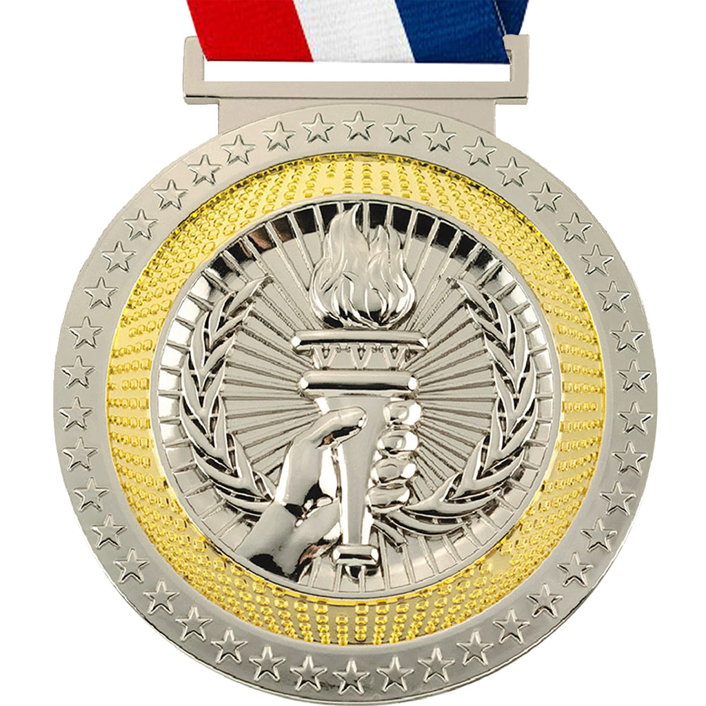 Victory Torch Dual Plated Diecast Medal [MSDP3-VY]