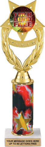 Wreath Victory Color Custom Insert Trophy w/ Column - 10.75 inch [TXi10-J97]