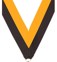 7/8 x 30 in. Black & Gold Neck Ribbon [NKRB-3001]