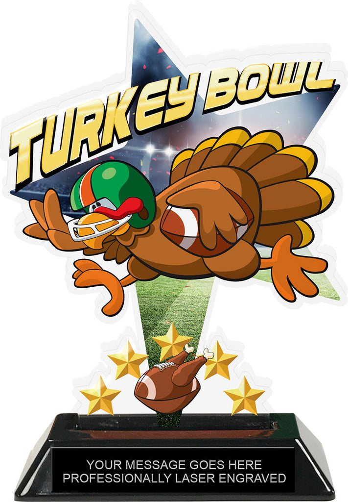 Turkey Bowl Shattered Star Colorix Acrylic Trophy- 7 inch [TACR7-STR-TRKYBWL-Q]