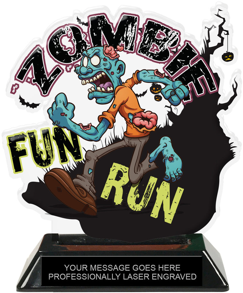 Zombie Fun Run Colorix-T Acrylic Trophy - 6.25 inch [TACR6-FNRN-ZMB-Q]