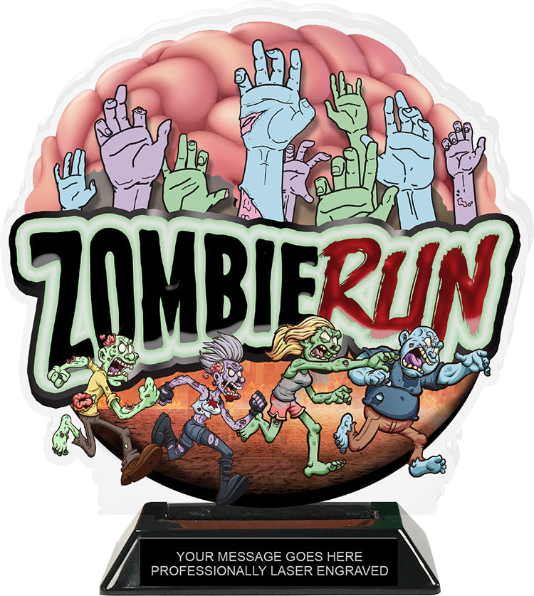 Zombie Run Colorix-T Acrylic Trophy- 8.25 inch [TACR8-ZMBRN-Q]