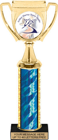 Winners Cup Custom Insert Trophy w/ Column - 12.5 inch [TXi12-P105]