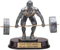 Weight Lifter Pewter Finish Resin Trophy [SGR41W]