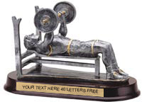 Weightlifter Bench Press Pewter Finish Resin Trophy - Male [SGR461BM]