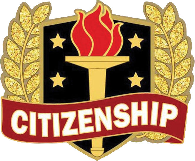 Wreath & Torch Scholastic Enamel Pin- Citizenship [PMEP-5]