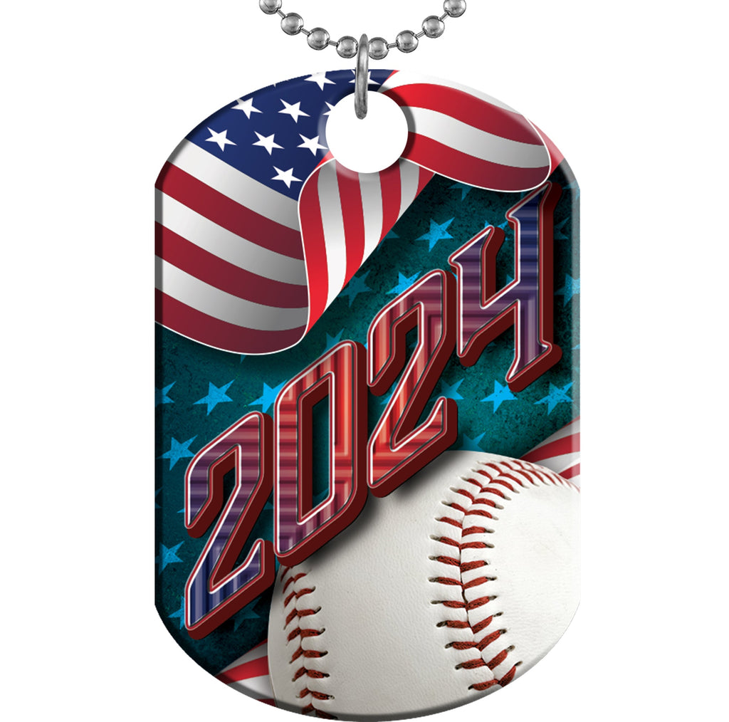 Baseball 2024 US Flag Monster Dog Tag [DTXL-FLG-BS-24]