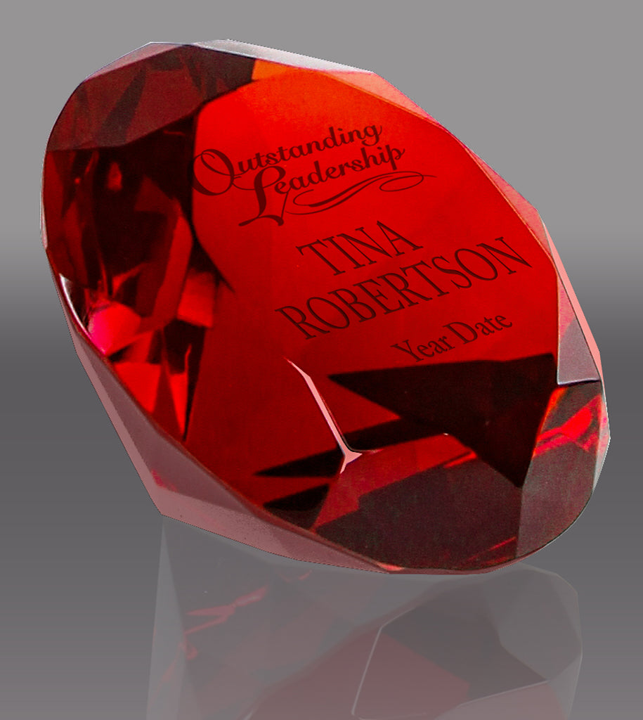 Ruby Crystal Diamond Paperweight - 3.15 inch [CTDIA-SM-RED-X] – Awards ...