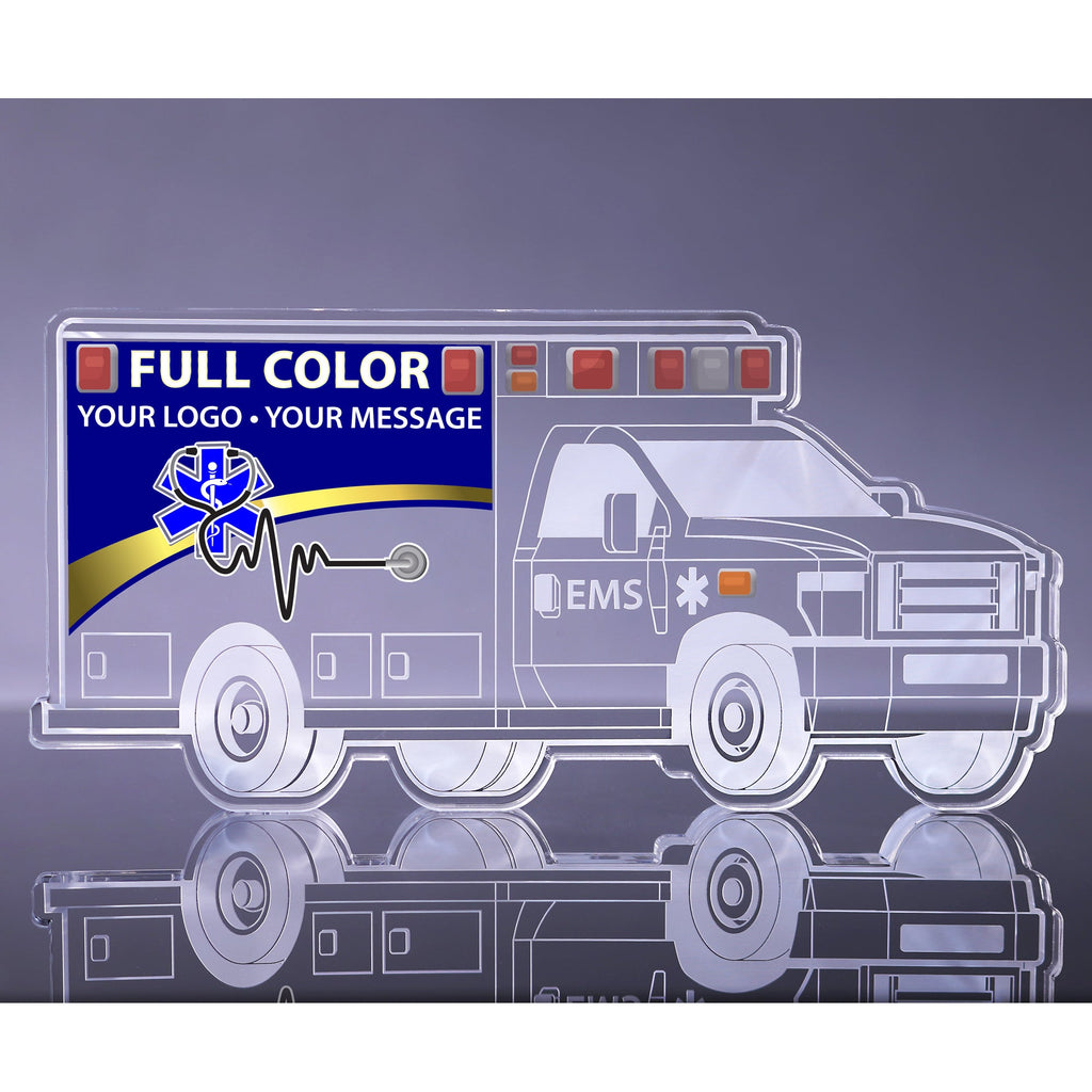 1 inch Thick Ambulance Acrylic Award - 9 inch Color [A1AMB9-FC-Q]