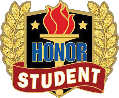 Wreath & Torch Scholastic Enamel Pin- Honor Student [PMEP-11]