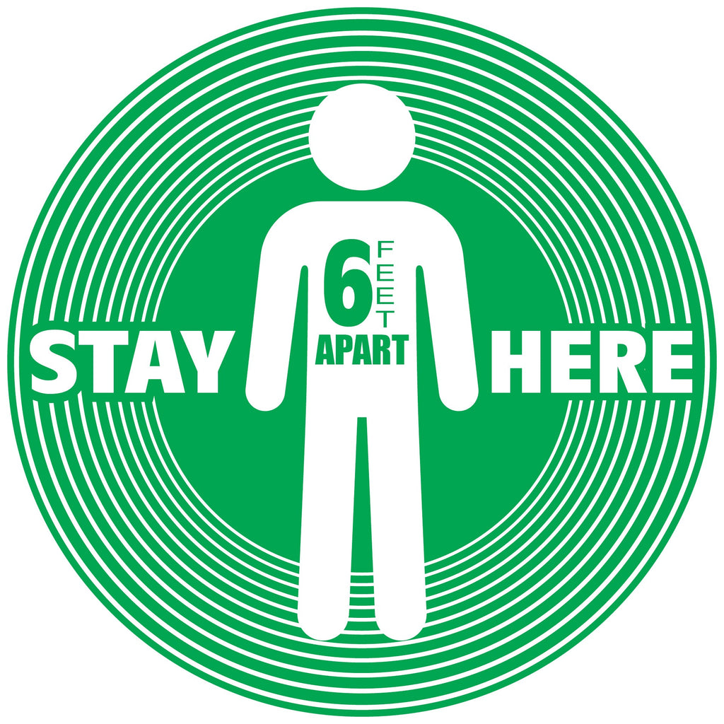 6 ft Apart Here Floor Decal - 12 inch [FD12-S6FAH]