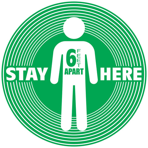 6 ft Apart Here Floor Decal - 12 inch [FD12-S6FAH]