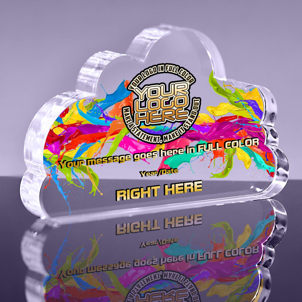 1 inch Thick Acrylic Cloud Award - 9 inch Color [ACLD9-FC-Q]