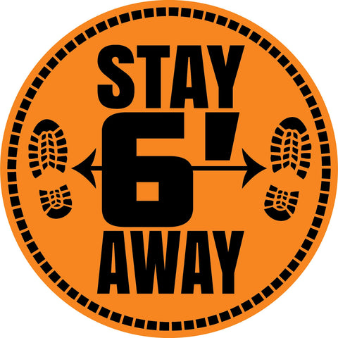 6 ft Apart Please Floor Decal - 23 inch [FD23-S6A]