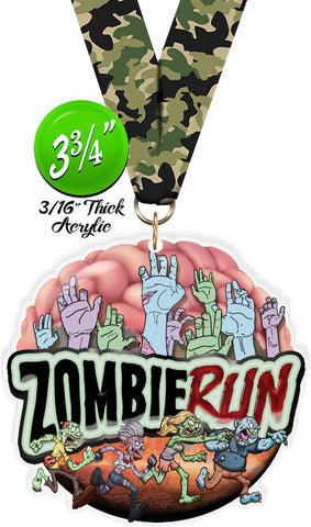 Zombie Run Colorix-M Acrylic Medal- 3.75 inch [MACR375-ZMBRN-Q]