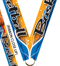 7/8 x 30 in. Basketball Ultra Wave Neck Ribbon [NKRB-2016]