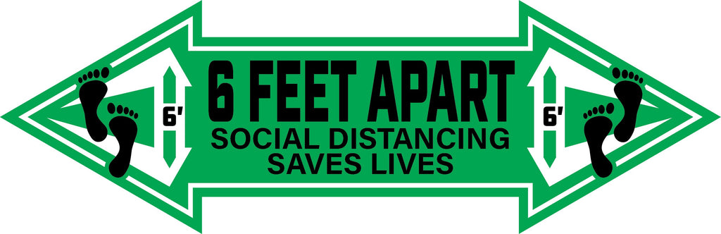 6 Feet Apart Floor Decal - 23x7.5 inch [FD17-6FA]