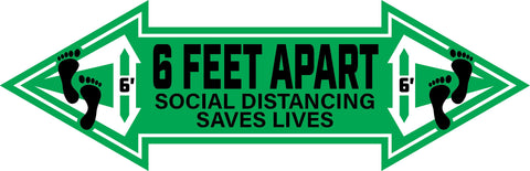 6 Feet Apart Floor Decal - 23x7.5 inch [FD17-6FA]