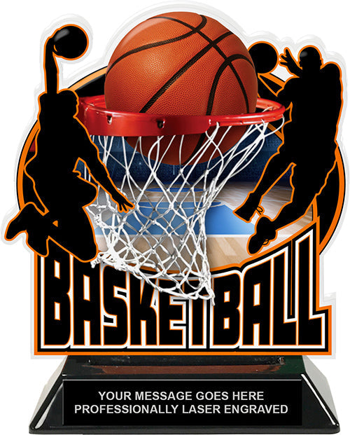 Basketball Colorix-T Acrylic Trophy - 6.25 inch [TACR6-BK-Q]