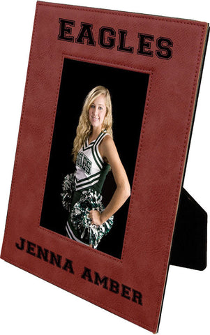 6.75 x 8.75 Rose Laserable Leatherette Picture Frame [PLLF46-746]