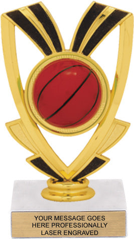 Basketball Victory Ribbon Trophy [TJRIB6-BK]