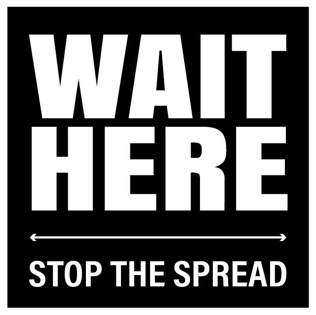 Wait Here Floor Decal - 12 inch [FD12-WHSTS]