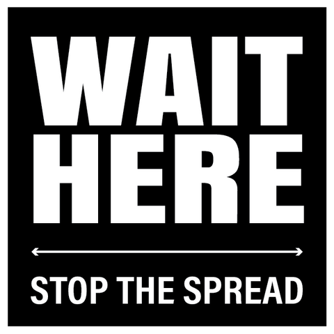 Wait Here Floor Decal - 12 inch [FD12-WHSTS]